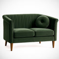 Canapé¡§| 2 places en velours vert ¡§C Dimensions : L 150 x P 85 x H 80 cm 