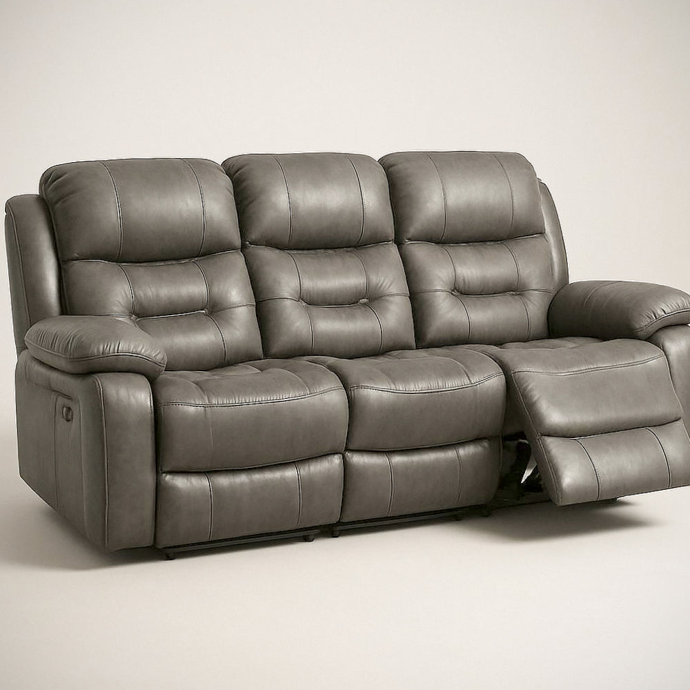 Canapé¡§| R¡§|clinable 3 Places en Similicuir Gris 