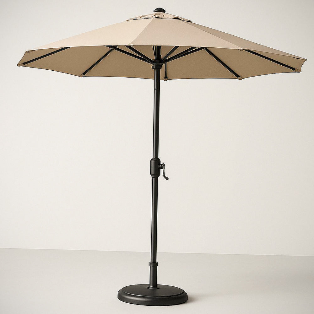 Parasol de jardin en polyester Beige avec cadre en aluminium réglable, diam¡§¡§tre 270 cm, hauteur 240 cm 