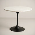 Table Ronde en Marbre et Acier Lamin¡§| ¡§¡è Froid Noir Diam¡§¡§tre 80 cm 