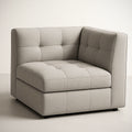 Module de canapé¡§| d'angle en lin gris 90x90x70 cm 