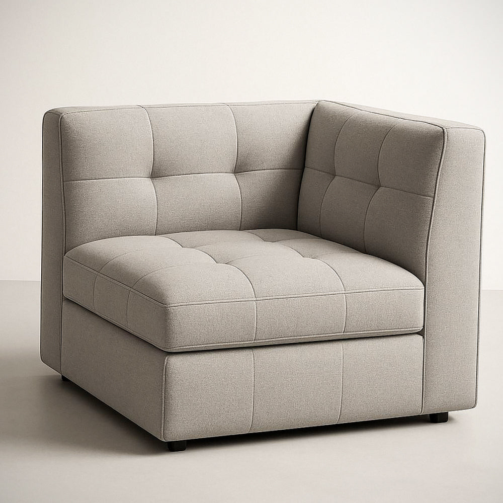 Module de canapé¡§| d'angle en lin gris 90x90x70 cm 