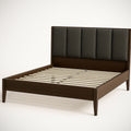 Cadre de lit en bois avec t¡§ote de lit rembourr¡§|e en tissu gris 200x160x110 cm 