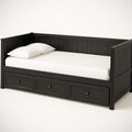 Lit gigogne en bois avec tiroirs de rangement Noir 205cm x 98cm x 95cm 