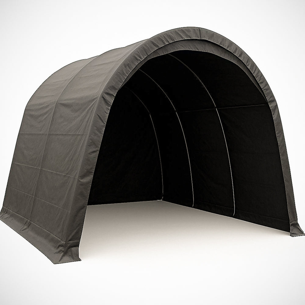 Abris de Voiture Tente M¡§|tal/Poly¡§|thyl¡§¡§ne Noir Forme Arqu¡§|e 300cm x 360cm x 500cm 