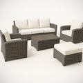 Ensemble de Meubles de Jardin en R¡§|sine Tress¡§|e 5 Pi¡§¡§ces Brun/Beige 