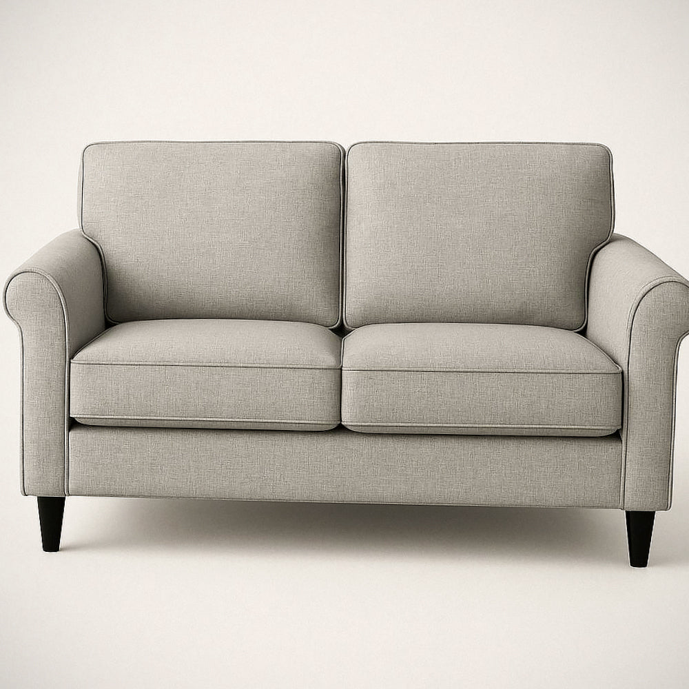 Canapé 2 places en tissu polyester gris 150x90x85 cm 