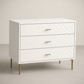 Commode ¡§¡è 3 tiroirs en MDF blanc avec pieds en acier galvanis¡§| 100x50x80cm 
