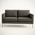 Canapé 2 places en tissu polyester gris structure métallique 140 cm x 85 cm x 80 cm 