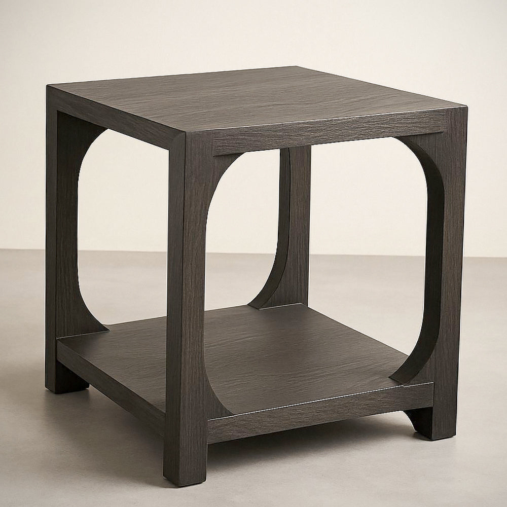 Table d'appoint carr¡§|e bois teint¡§| fonc¡§| 45 cm x 40 cm x 40 cm 