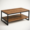 Table basse rectangulaire en m¡§|tal et panneau plaqu¡§| bois 100x55x45cm 
