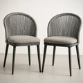 Chaise de Salle ¡§¡è Manger en Aluminium et Polypropyl¡§¡§ne Gris Ensemble de 2