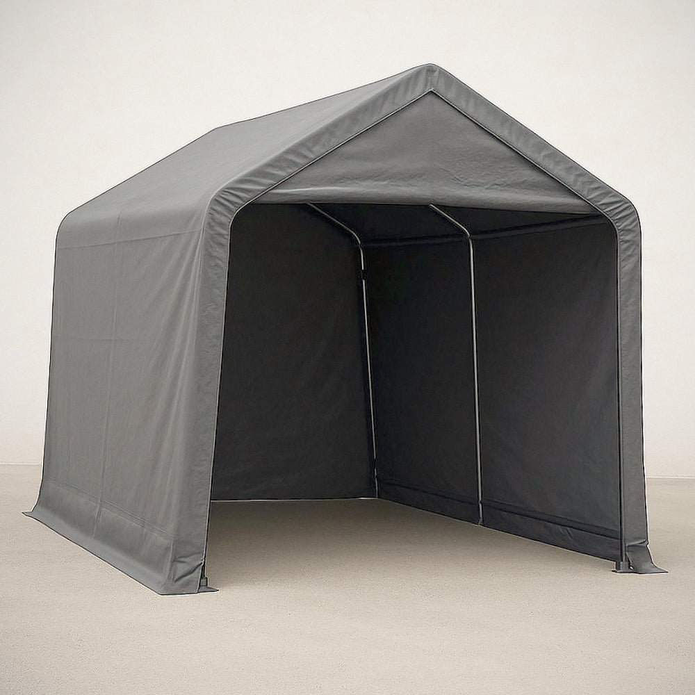 Abri de voiture en toile imperm¡§|able grise avec armature en acier 3 mx 2 mx 2 m