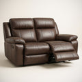 Canapé¡§| inclinable 2 places en simili cuir brun avec repose-pieds extensibles Longueur : 160 cm Largeur : 90 cm Hauteur : 100 cm 