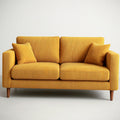 Canapé¡§| 2 Places en Velours C?tel¡§| Jaune avec Pieds en Bois