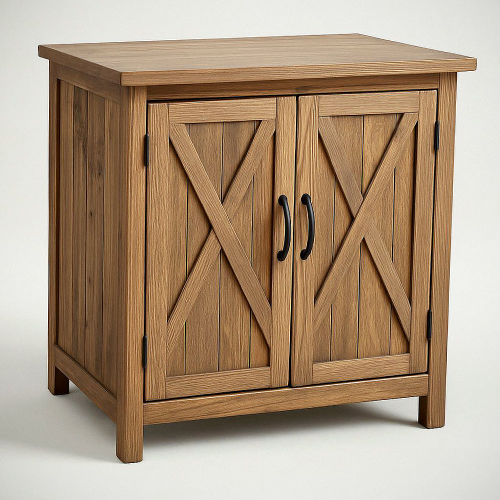 Armoire de rangement en bois avec portes battantes marron 80cm x 40cm x 70cm 