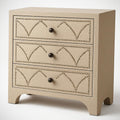 Commode en Bois Rev¡§otu Lin Beige Trois Tiroirs