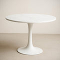 Table ¡§¡è mangeoire ronde en marbre blanc D100 cm 